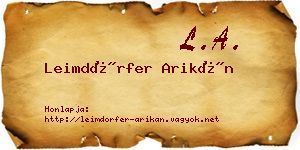 Leimdörfer Arikán névjegykártya